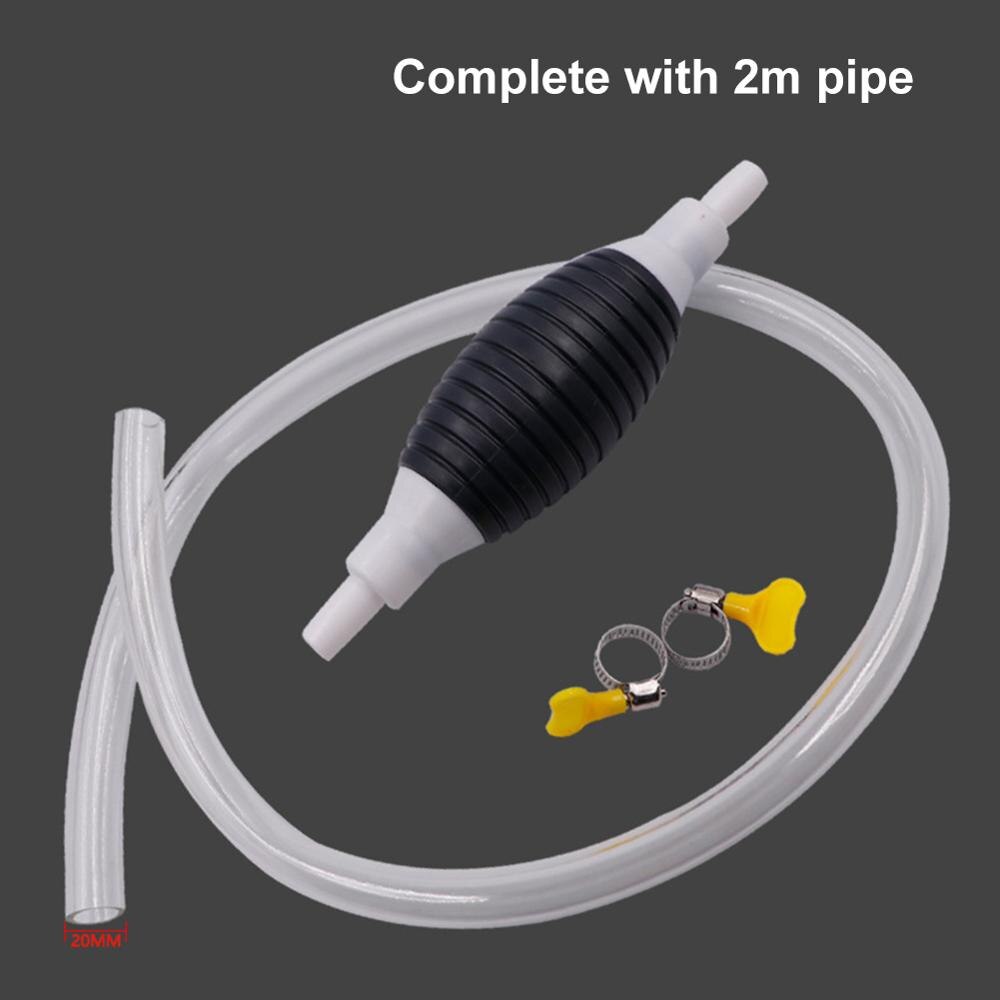 Universal Manual Fuel Pump with 2/3/4 meters PVC pipe clamps Water oil liquids Transfer Pump Car Petrol Diesel Hand Primer Bulb: Pump with 2M Pipe