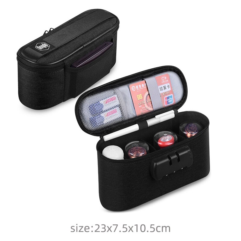 Multi-Purpose Document Storage Briefcase Business Trip Portable Official Seal File Organize Bag Travel Certificates Handbag Item: B-Black
