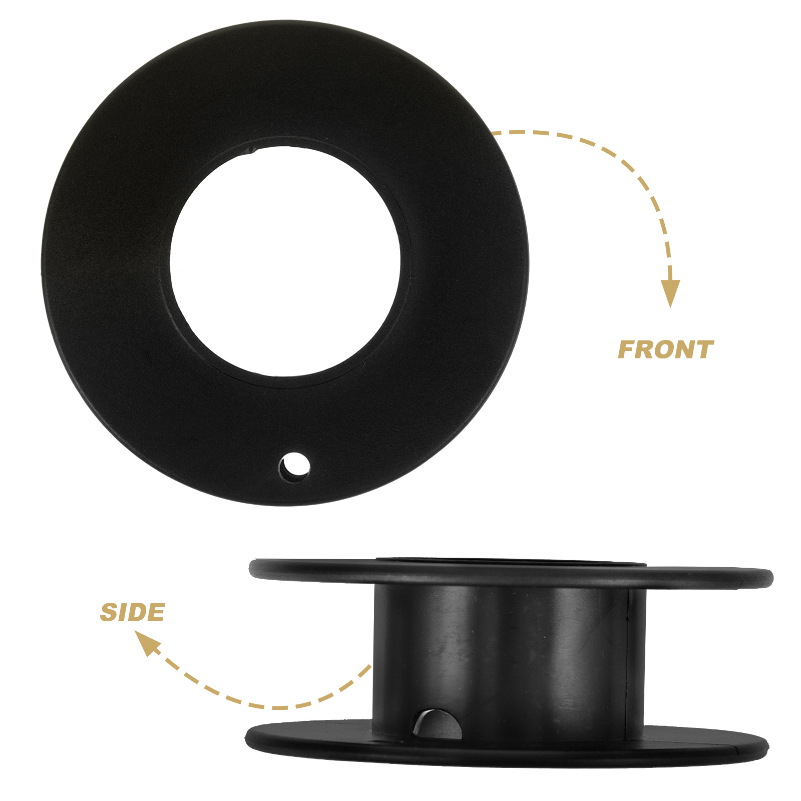 12Pcs Black Plastic Bobbins Wire Spools Sewing Machine Thread Accessories Portable Empty Spools Cable Winder Mini Sewing Bobbins