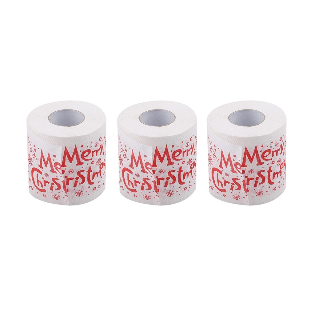Julemønster farve toiletpapir santa juletræ trykt tissue hjem jul navidad godt år #25: 3pc