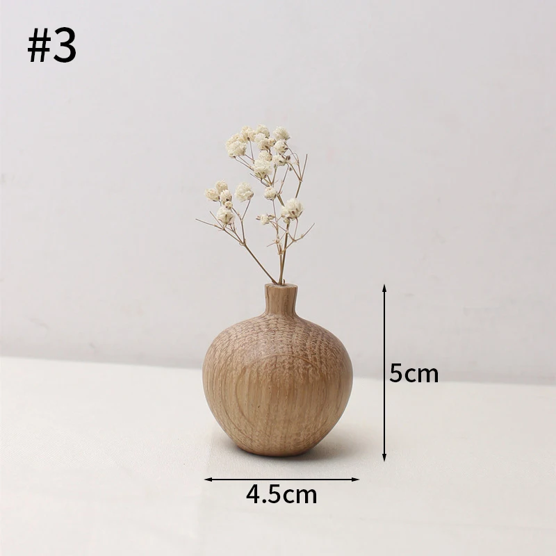 Japansk trævase til blomster boligindretning dekorative blomster vase stuedekoration kontor skrivebord blomster flaskeornament: Rød