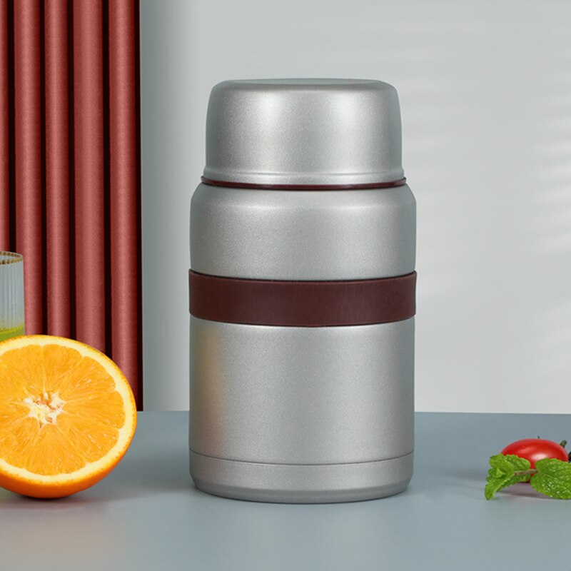 Roestvrij Staal Voedsel Thermos 12-24 Uur Vacuüm Lunchbox Thermo Container Soep Pot Geïsoleerde Thermosflessen: HE101-silver-500ML