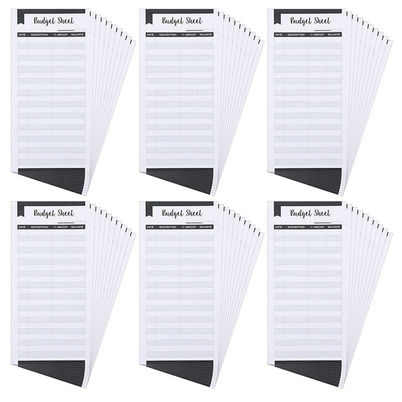 60 Pcs Black Expense Tracking Form Expense Tracker Form Envelope Budget Binder for Personal and Commercial Use: Default Title