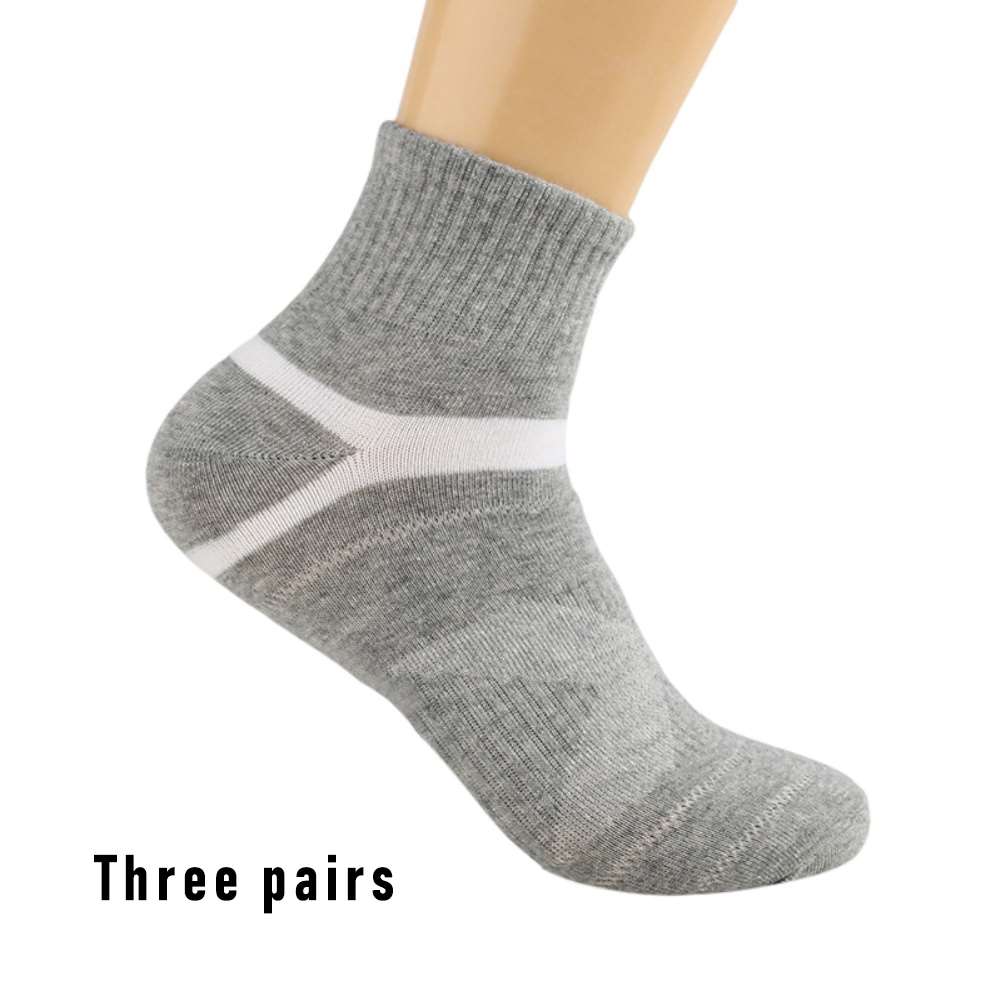 3 Pairs Mannen Compressie Sok Voor Man Sport Sokken Compressie Basketbal Sport Sokken Mannen Merino Wol Zwarte Enkel Katoen sokken: A4