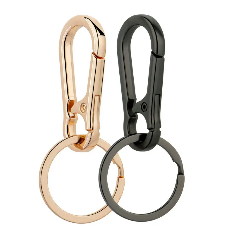 Metal Carabiner Clip Keychain Carabiner Shap Keyring Key Chain Ring Clip Holder Organizer for Home Car Keys Key Finder Women Men: black