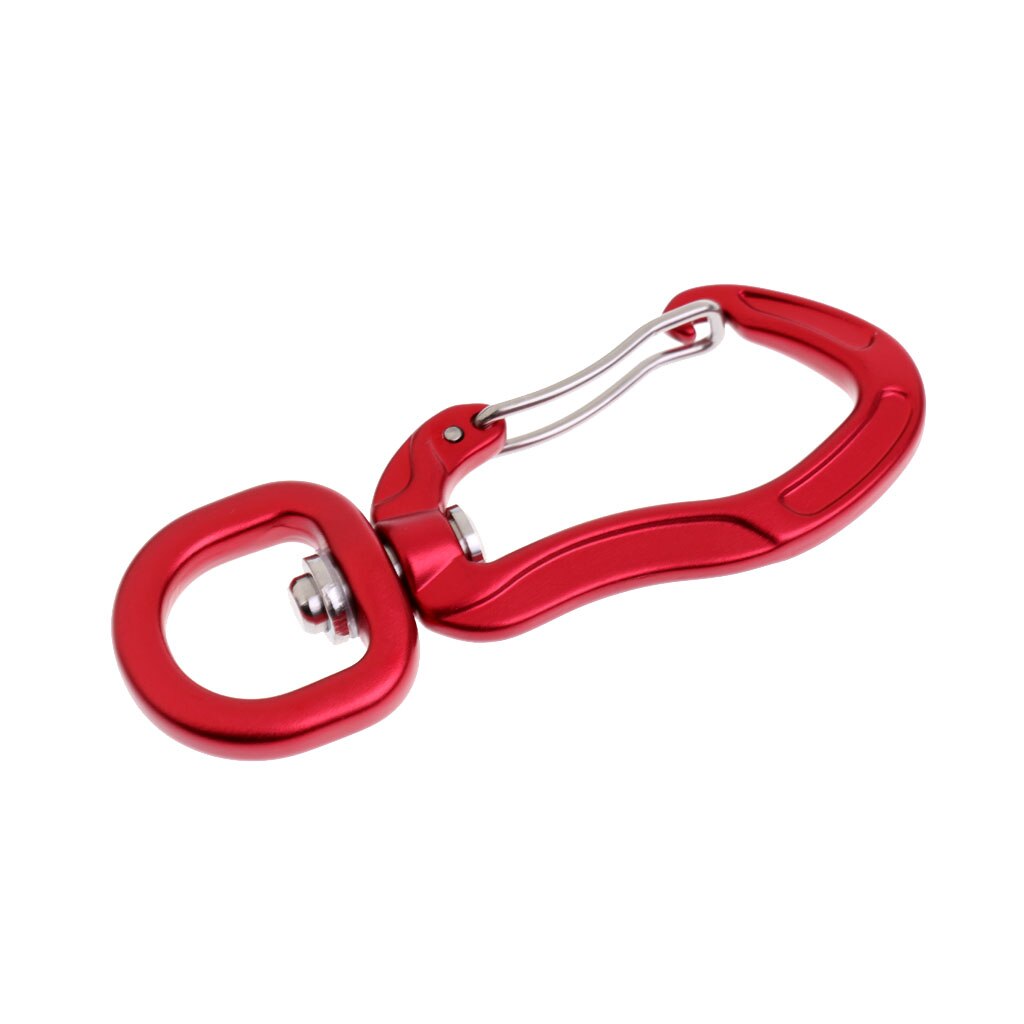 Aluminium 400KG Swivel Carabiner Hanging Connector Rock Climbing Camping Eye Snap Hook Red for Outdoor Safety Camping Equipment