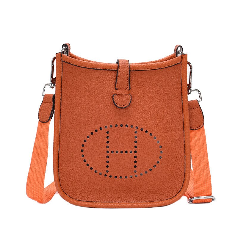 casual texture bag on the product simple strand empty hand shoulder bag female bag tide female handbag: Orange