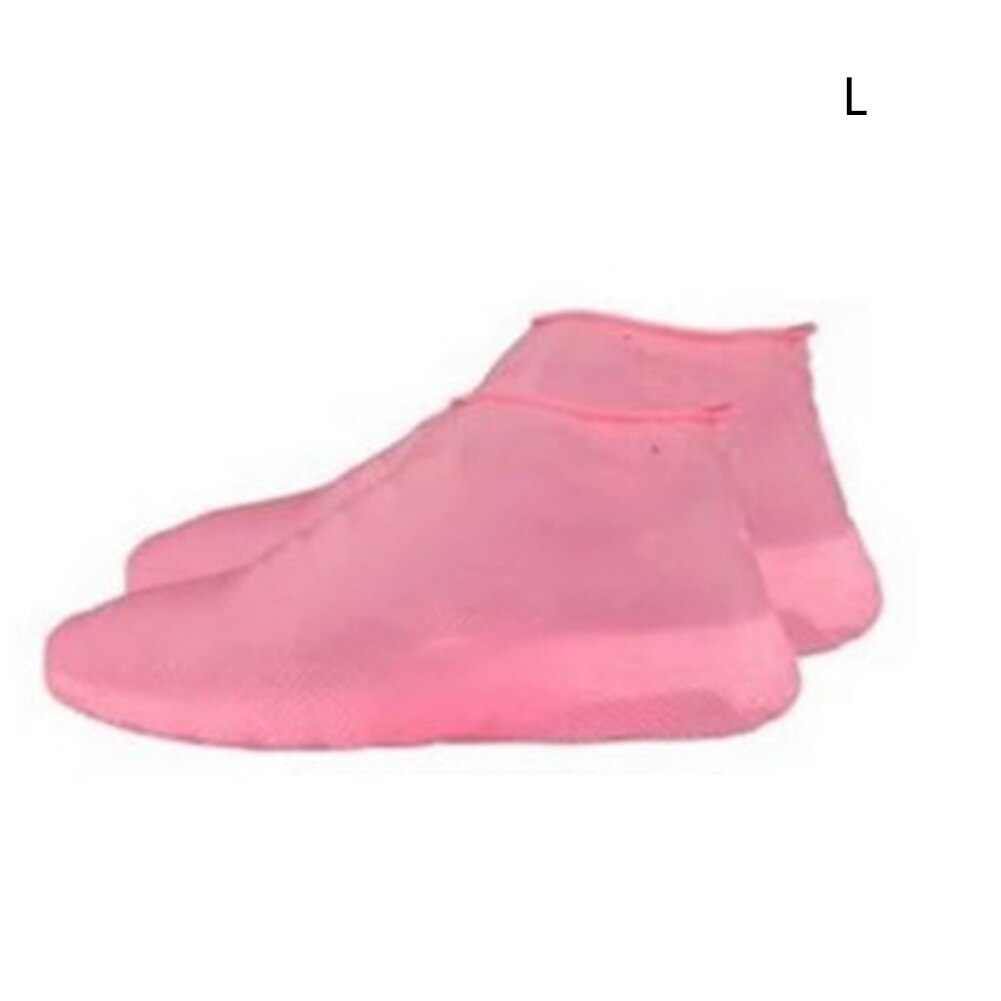 Antiderrapante látex sapato cobre reutilizável impermeável chuva bota overshoes nyz shop: Rosa / L