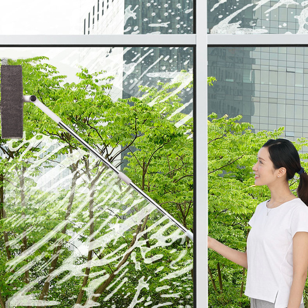 Telescopic High-rise Window Cleaner Wiper Glass Cleaner Brush Double Strong Sides Glass Cleaning Brush For Washing Window