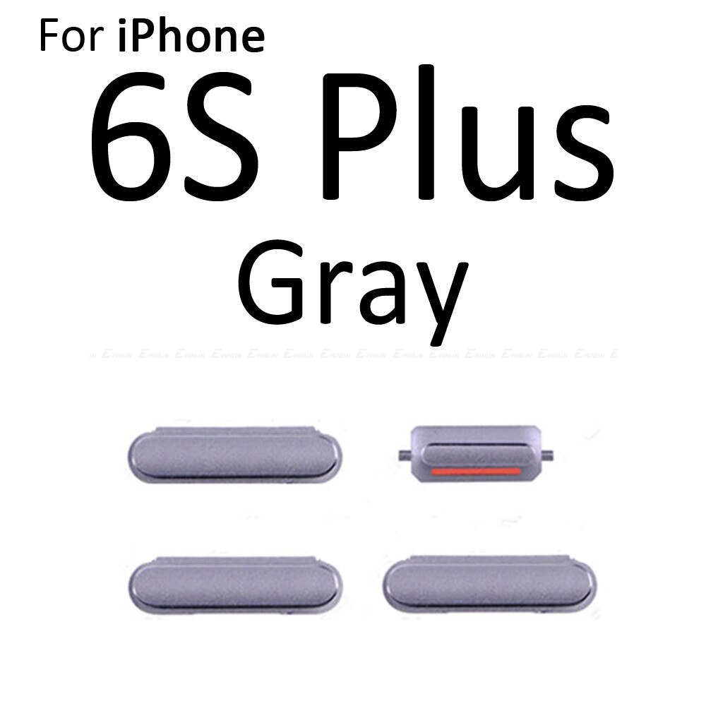 Gran venta botón lateral 4 en 1 para iPhone 6 6S Plus interruptor de volumen de bloqueo de encendido y apagado Botón de tecla silenciosa conjunto completo: For 6S Plus Gray
