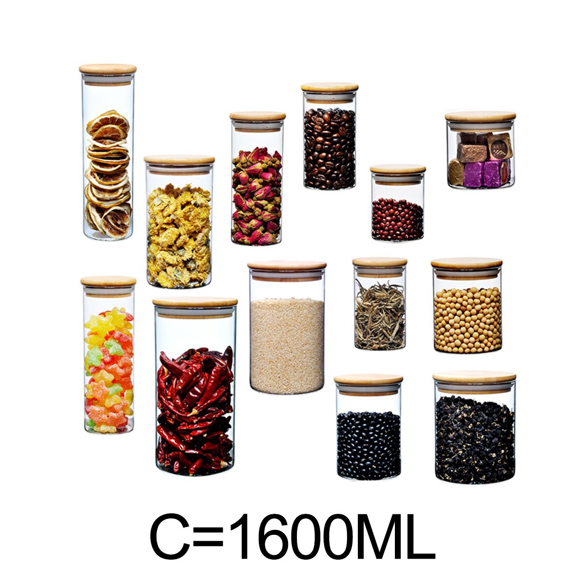 Bamboo Lid Glass Canister main image 1