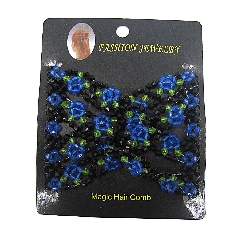 Peigne magique rétro à perles pour femmes, peigne coulissant en métal élastique, accessoires pour cheveux floraux, outil de coiffure, épingle à cheveux pour femmes: 15B