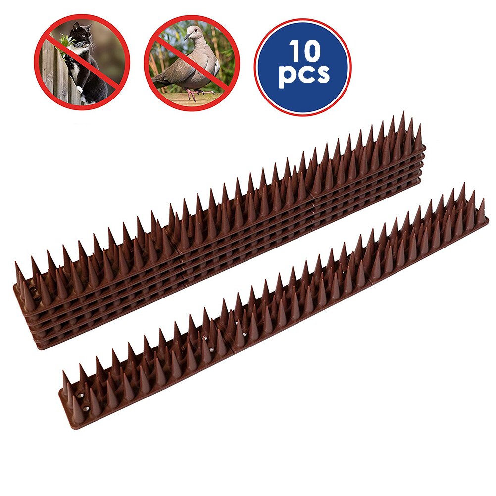 10 Pcs Plastic Bird Repellent Spikes Anti-Climb Repellent Strips Cat Repellent Spike For Garden Railings No Harm To Animals