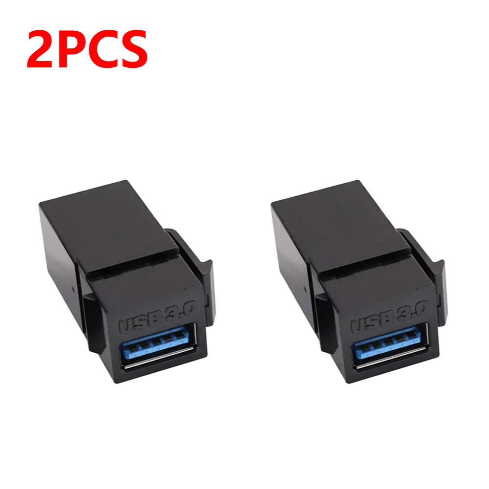 1-4 pcs usb 3,0 keystone jack inserts, female to female, for wall plate outlet panel with usb port snap-in plug socket: White