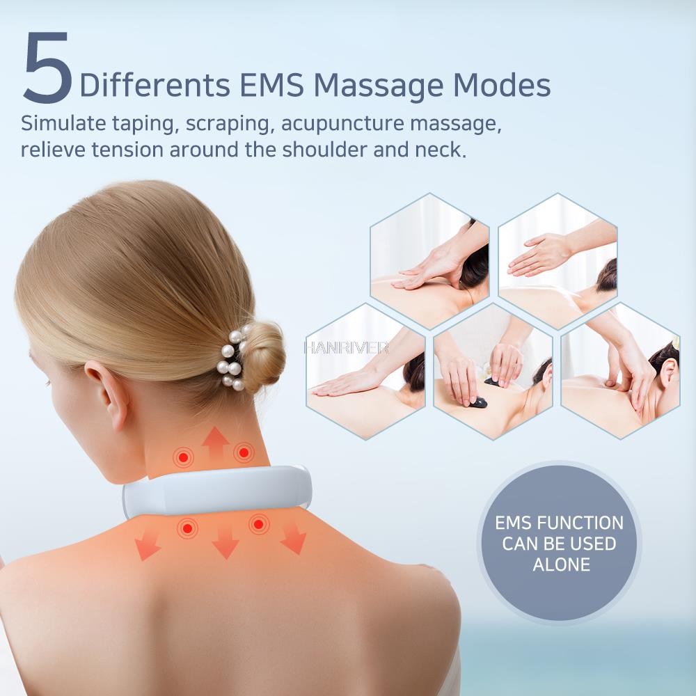 Smart neck massager shoulder massage electric pulse cervical spine portable heating analgesic and decompression tool health care