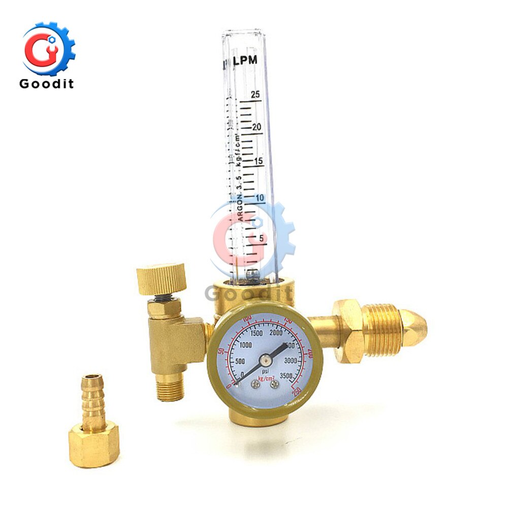 Argon Gauge Pressure Regulator AR191 Single Tube Counter Argon Flow Meter For Weld Mig Tig Welding Pressure Reducer Flowmeter