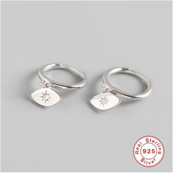 925 Sterling Silver Hanging Stud Earrings For Women Eye Slice Charm Small Studs Earring Pendientes De Plata: 6