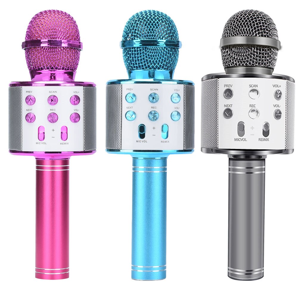Bluetooth Draadloze Handheld Microfoon Draagbare Karaoke Usb Microfoon Professionele Mikrofon Speaker Home Ktv Radio Studio WS858
