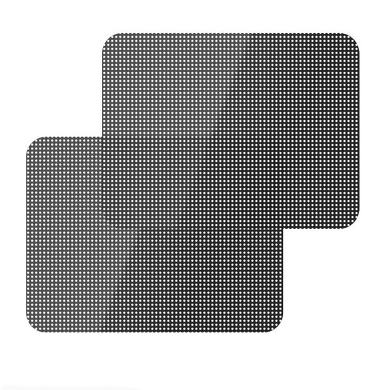 2 stk 42 x 38cm diy bil solskjermingsfilmer solbeskyttelsesdeksel svart pvc solskjerm sidevinduskjermfilm