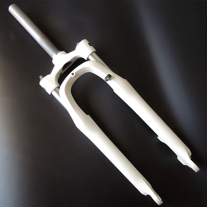 24 inch mountain bike spring suspension fork Aluminum alloy White 28.6mm straight tube fork