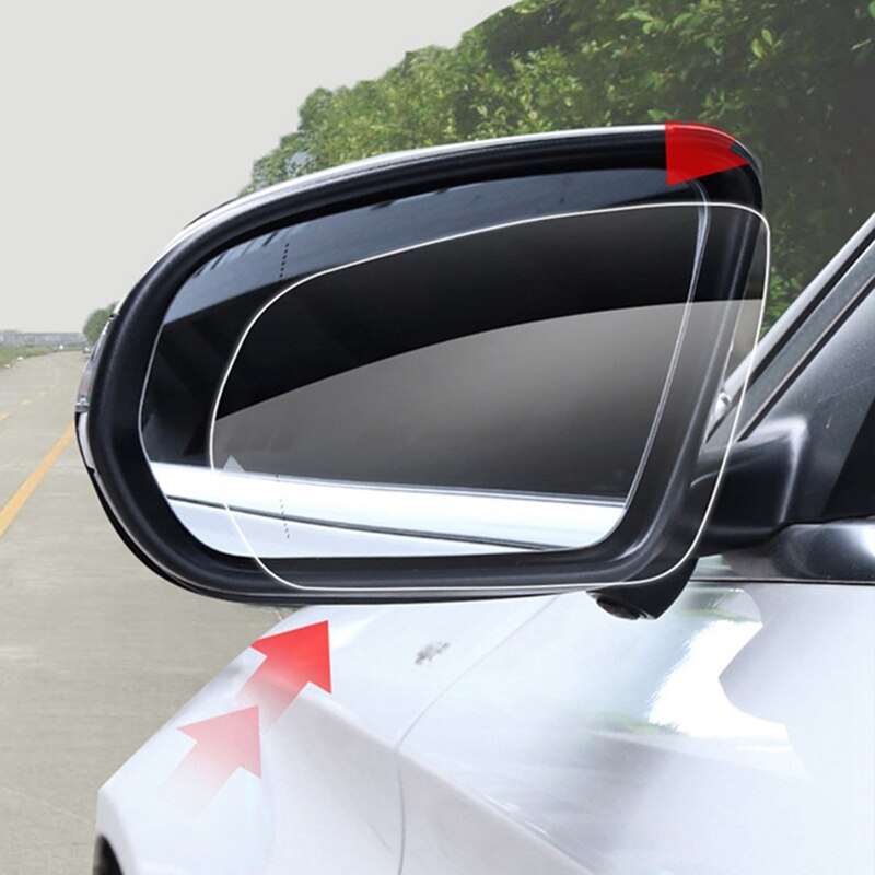 2 uds. Película Anti niebla película protectora para espejo retrovisor para coche Anti-lluvia película antiempañamiento Auto espejo retrovisor película impermeable