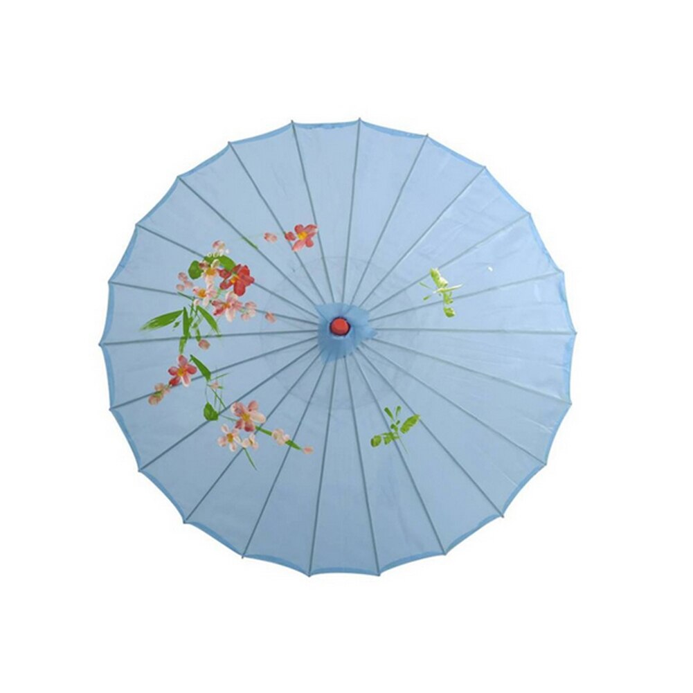 Chinese Vintage Silk Umbrella Folding Wedding Photo Shoot Parasol Dance Props women Oilpaper Craft Umbrella: Sky Blue