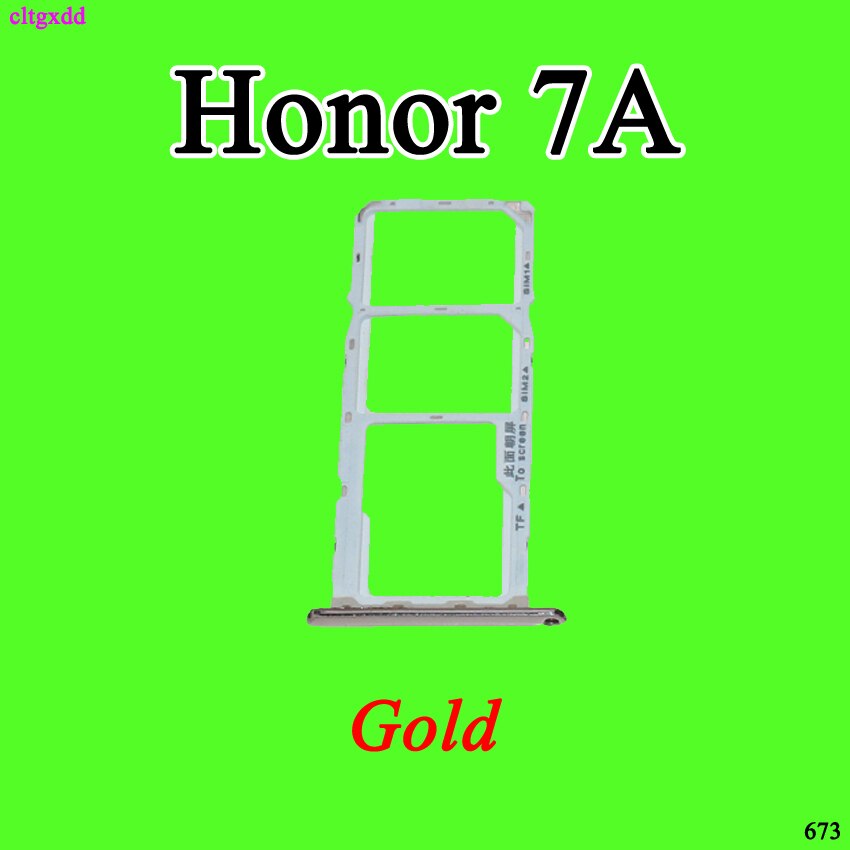 Cltgxdd sim-kortbakke slotholder adapter tilbehør til huawei honor 7 7a 7c 7x reservedele: Ære 7a-- guld