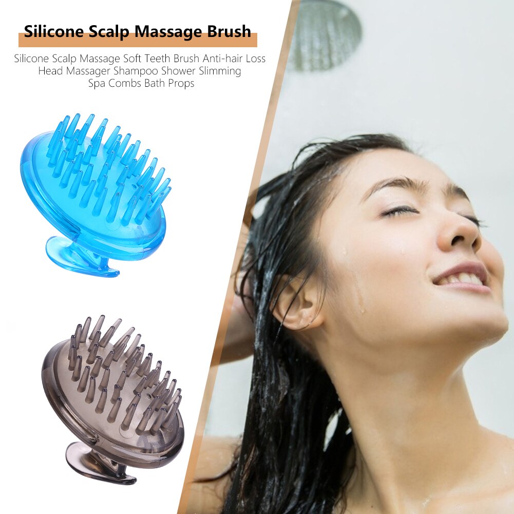 Shampoo Massage Borstel Handheld Siliconen Wassen Kam Douche Hoofdhuid Hoofd Meridiaan Massage Kam Grove