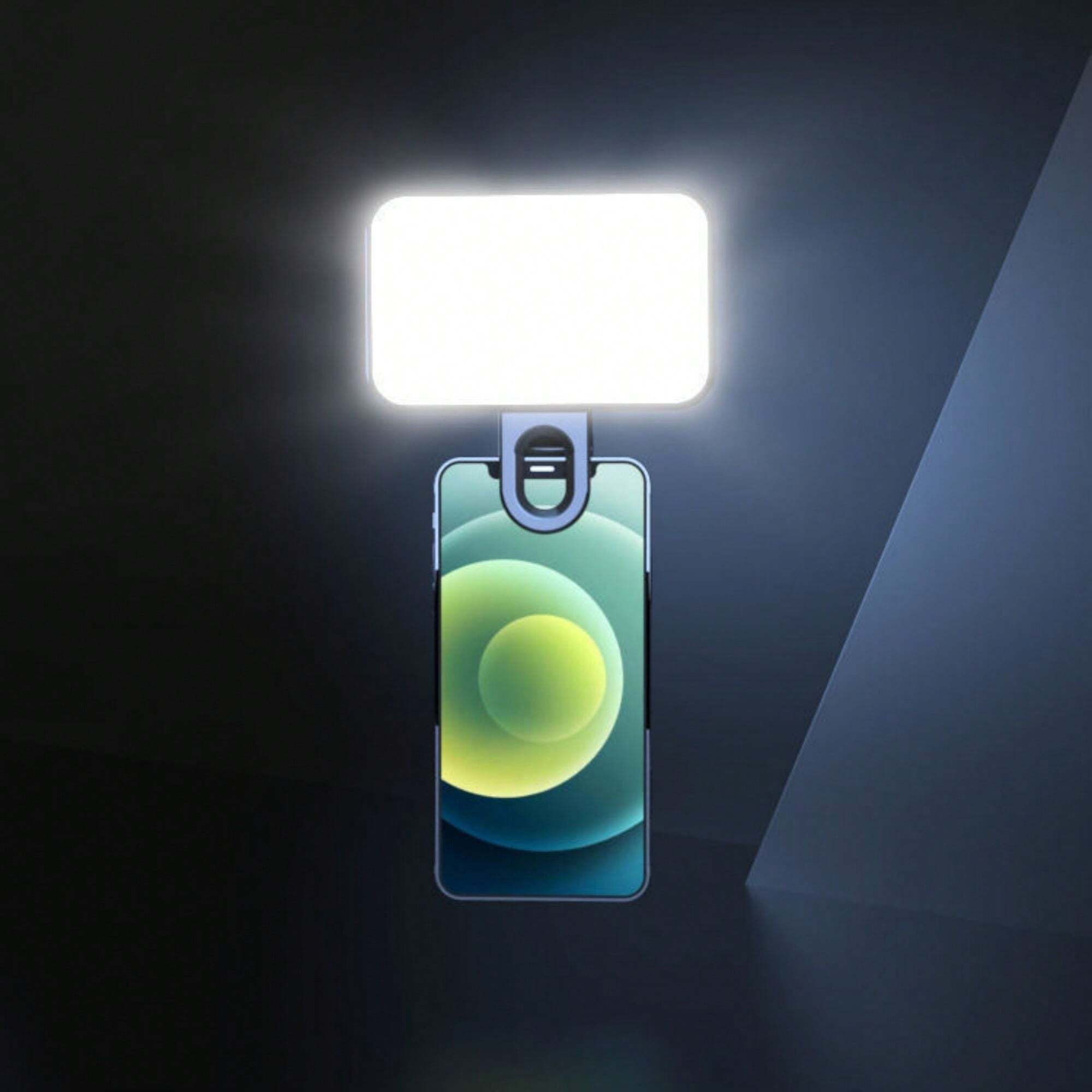 Portátil mini selfie luz de preenchimento recarregável 3 modos brilho ajustável clipe para telefone portátil tablet reunião compõem