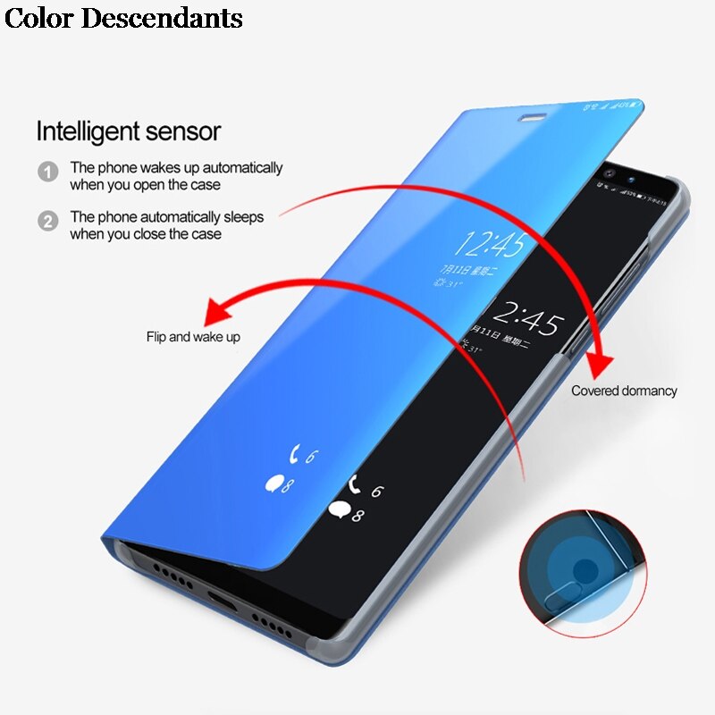 Funda de lujo con tapa para OPPO RX17 Neo, carcasa trasera de 6,4 &quot;con espejo retrovisor transparente, para RX 17 Neo RX17Neo