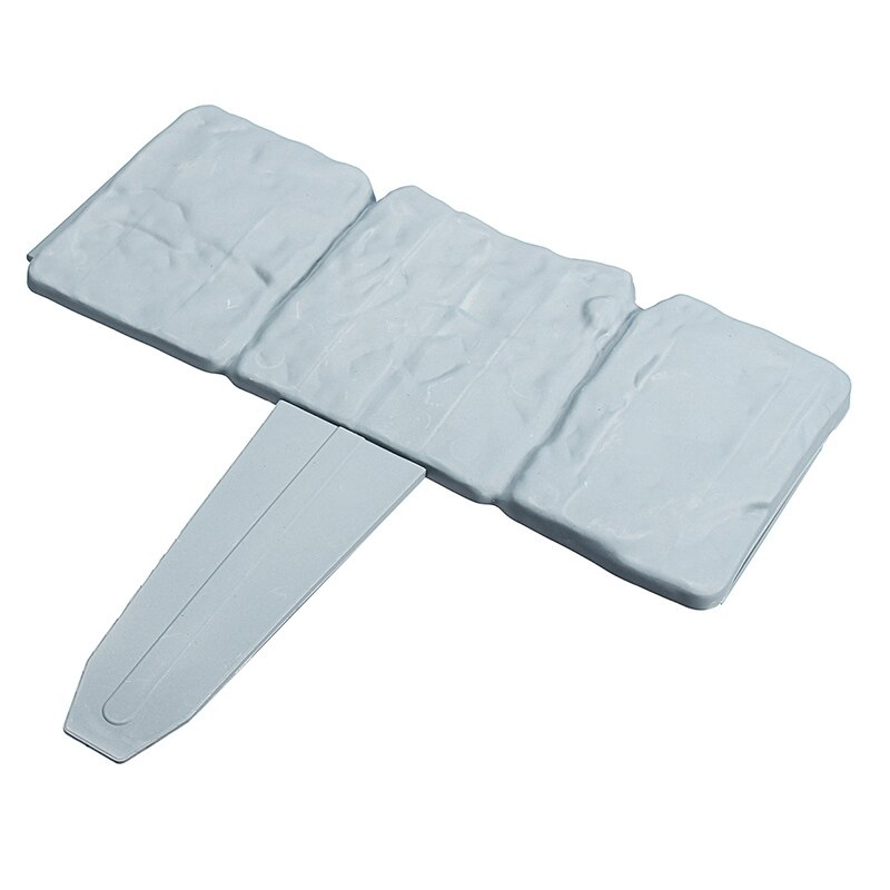 12Pc Grey Garden Fence Edging Cobbled Stone Effect Plastic Lawn Edging Plant Border Decorations Flower Bed Border