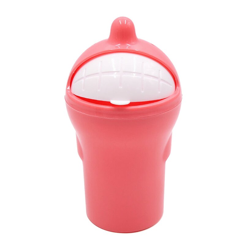 Mini Dolphin Shape Car Trash Rubbish Can Garbage Dust Case Holder Box Bin Rolling Cover Vehicle Trash Can: Red