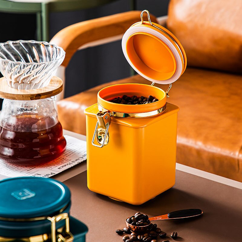 Sealed pot coffee bean pot one-way exhaust valve breathing storage pot tea snack dried fruit fresh-keeping pot coffee pot