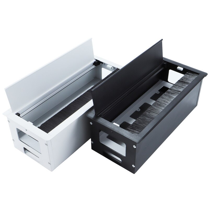 Square Aluminum Buffer Damping Desk Outlet Hole Cover Can Installed Socket Switch Conference Computer Desk Cable Channel Cover