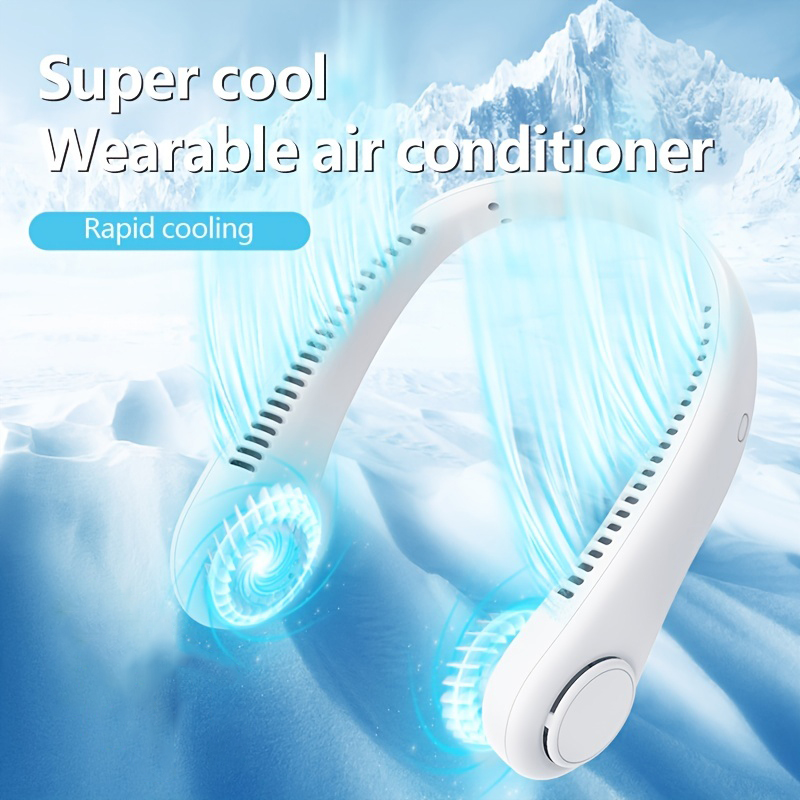 Hangende nekventilator Handige kleine ventilator kan vrij worden aangepast Mini Klein USB-opladen Bladloos Grote wind Hangende nek buitenshuis