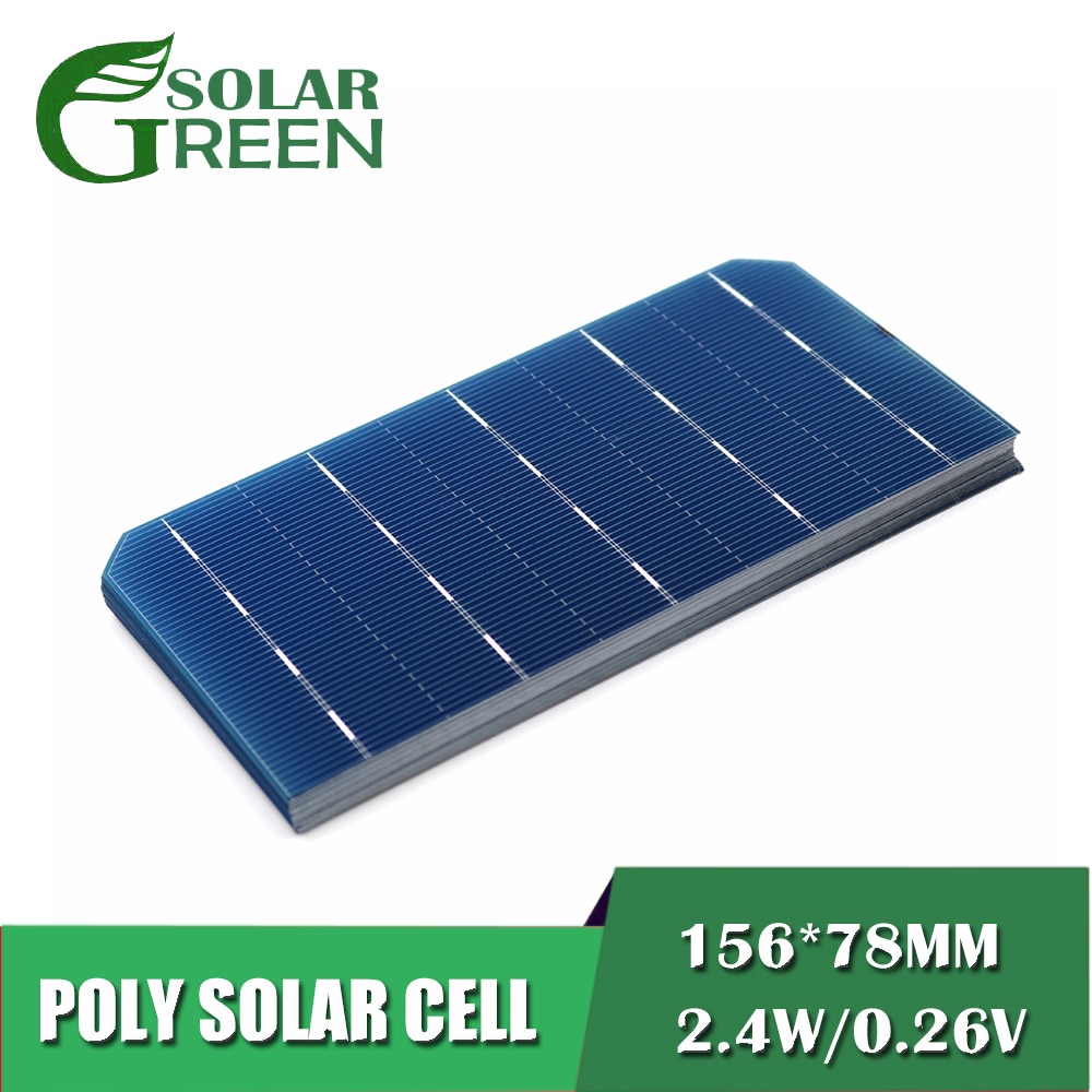 40 50 100 Pcs 2.4W 156X78 Mm Zonnecel Oplader Painel Zonnepaneel Diy Solar Cell Monokristallijne fotovoltaïsche Module