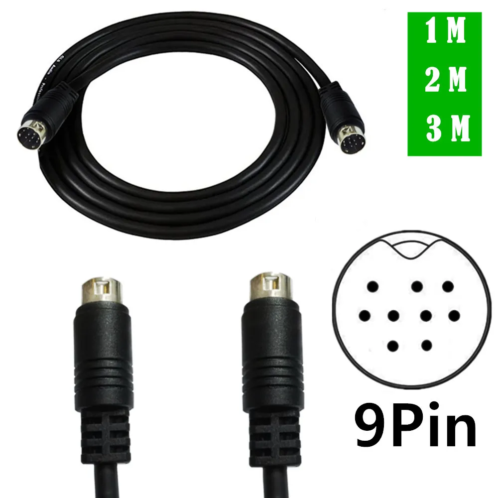 Mini Din 9-poliges Adapter kabel aus gezeichnete elektrische Leitfähig keit 9-poliger Stecker auf 9-poliger Stecker für Medien center Empfänger 1m 2m 3m