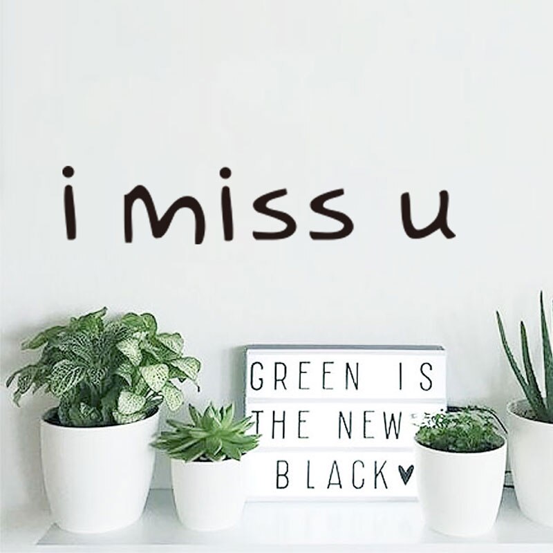 Nordic Ins I Miss You Letter Stickers Quote PVC Wall Decals Lettering Art Words Wall Stickers Home Decor Living Room Decoration