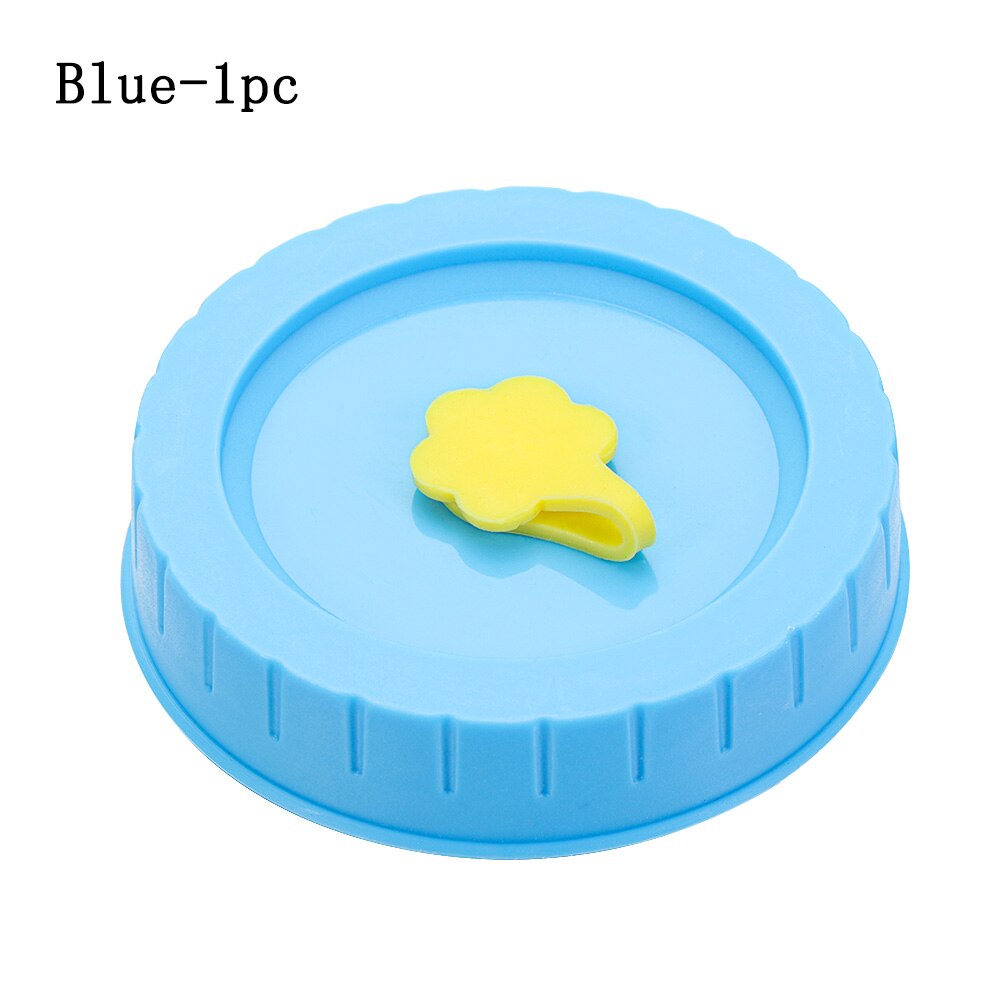 Universal Mason Jar Lids With Straw Hole 70mm Diameter Drinking Storage Cap Wide Mouth Leak Proof Home Kitchen Accessories: Blue