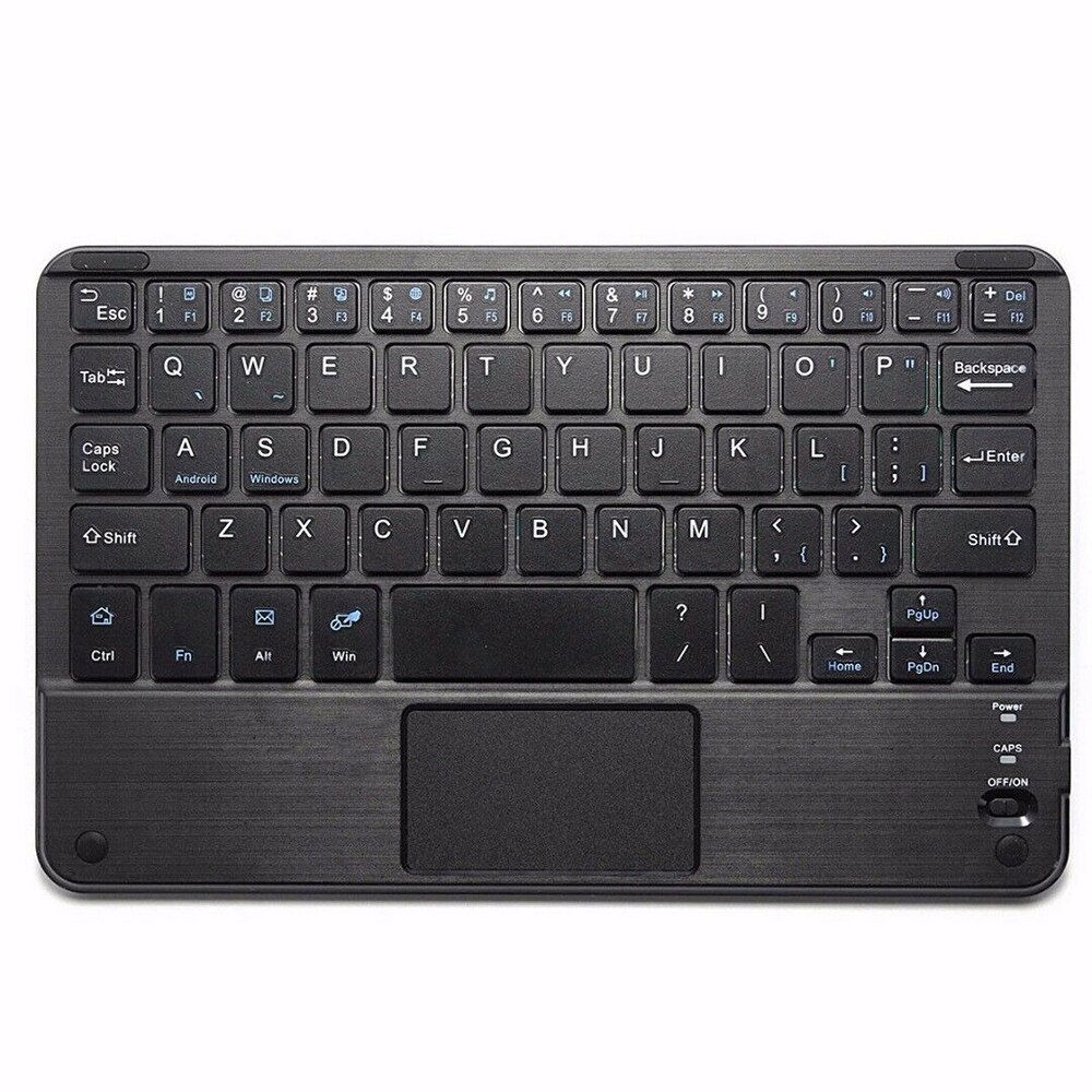 10- zoll-universal-mini-bluetooth-tastatur für ipad und smartphone, wiederaufladbare kabellose tastatur mit touchboard für ios, android und windows