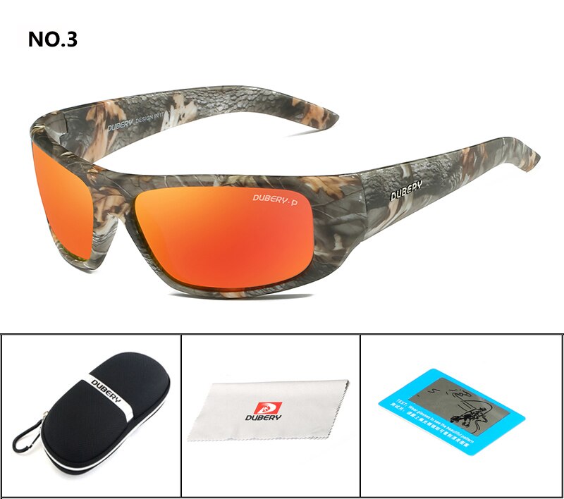 DUBERY Sport Sonnenbrille Polarisierte Für Männer Sonnenbrille Platz Fahren Persönlichkeit Farbe Spiegel Luxus Zipper Box: 03