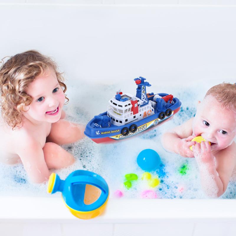 Børn børn elektrisk højhastigheds skib brand båd vand spray musik lys båd marine rednings model fireboat legetøj pædagogisk legetøj