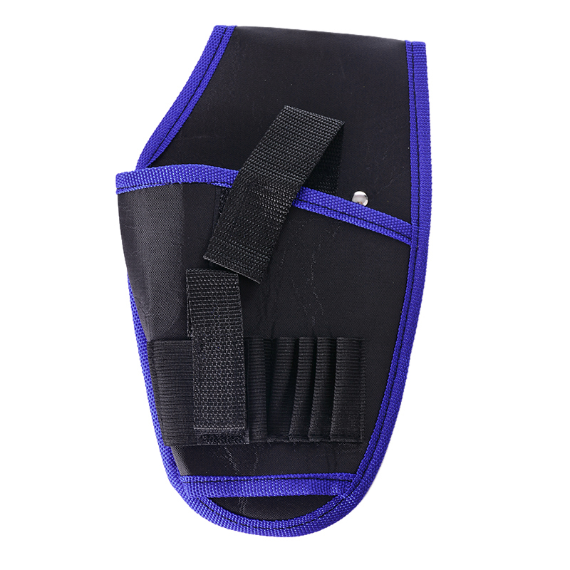 Portable Heavy Duty Drill Driver Holster Cordless Electrician Tool Bag Bit Holder Belt Pouch Waist Cordless Drill Storage Pocket: black blue
