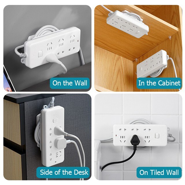 1Pc Zelfklevende Power Strip Houder Met Kabel Organizer, Wall Mount Patch Panel Socket Holder Thuis Organizer