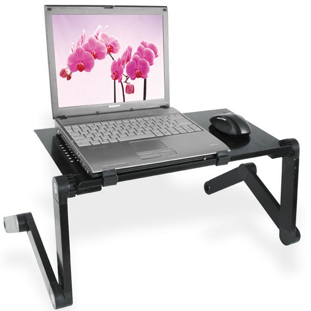 Aluminum Alloy Laptop Computer Table Bed Computer Table Folding Table With Radiator Fan Magnesium Alloy Panel