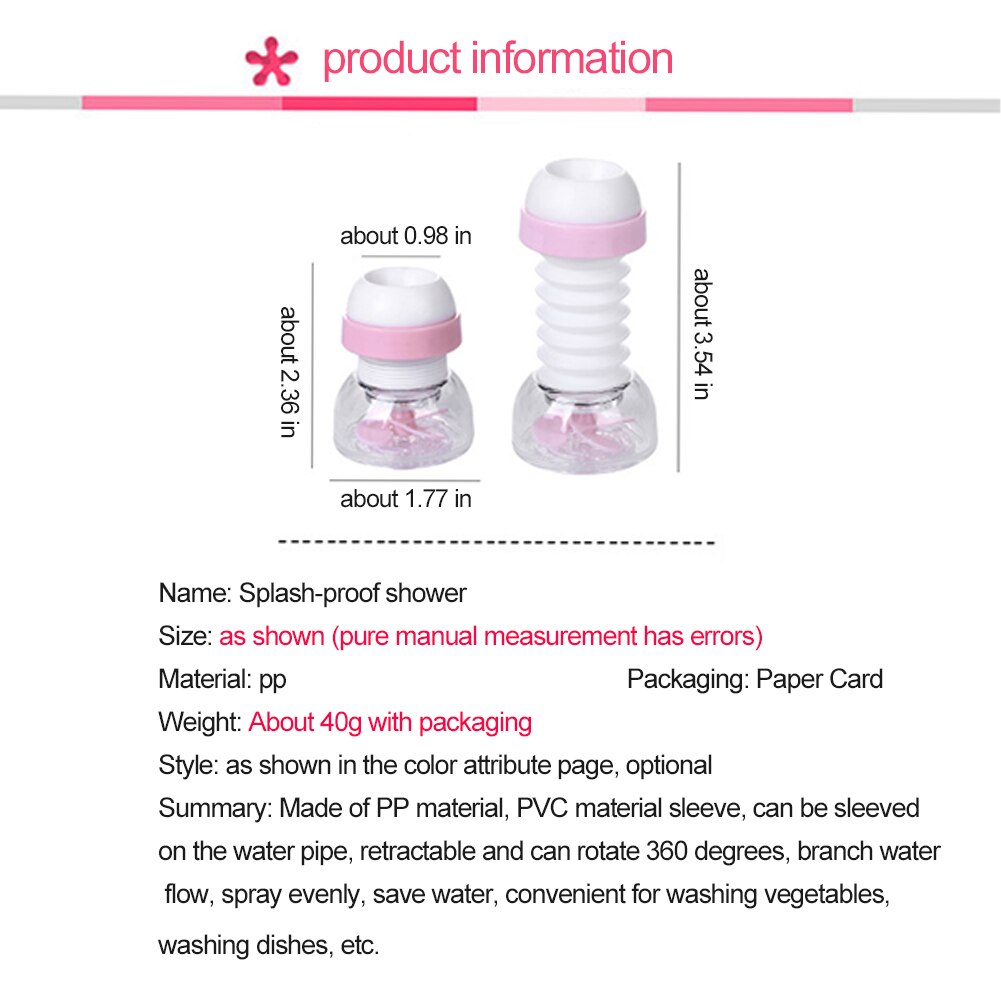 Adjustable Water Tap Extension Filter Shower Water Tap Bathroom Expansion Filter Shower Faucet Bathroom Water Filter