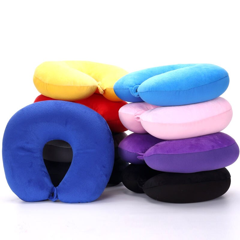 Almohada de viaje en forma de U, almohadas de avión para el cuello, cojín suave para el hogar, textil para exteriores ADW889
