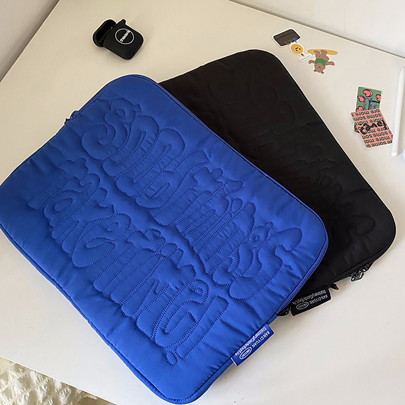 Embroidery Pattern Cute Shockproof Laptop Sleeve Case Bag 11 13 14 Inch For Macbookpad Laptop And Tablet Pouch