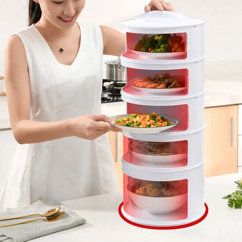 Stapelbaar Voedsel Dome Multi-layer Transparant Isolatie Cover Stofdicht Voor Koelkast Keuken Accessoires Cocina Accesorio