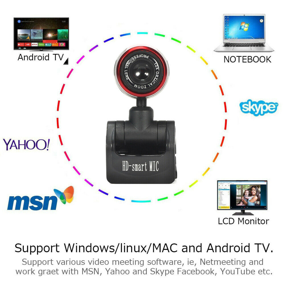 USB2.0 Adjustable Webcam Camera Web Cam With Mic Auto Focusing For Computer PC Laptop Desktop Computer Accessories